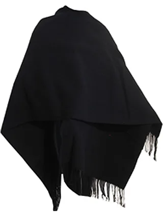 Black alpaca ruana