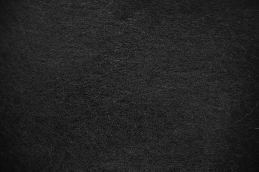 Alpaca fiber in a black ruana.