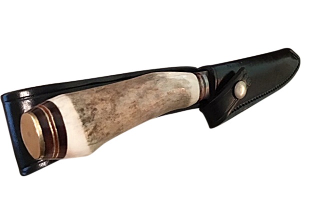 100% NATURAL STAGHORN GAUCHO KNIFE, FIXED BLADE, STAINLESS STEEL, HANDMADE IN ARGENTINA - A RUGGED STYLE PIECE! - CUCA-125-2/1946