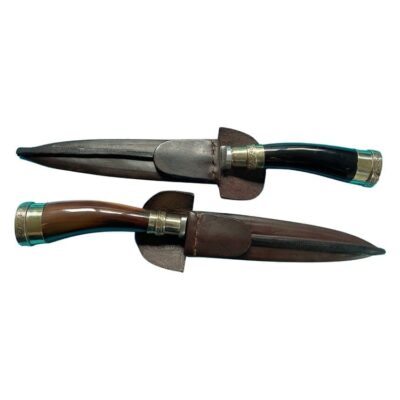 HANDMADE, AUTHENTIC GAUCHO KNIFE FROM ARGENTINA - 14CM FIXED STAINLESS STEEL BLADE, POLISHED HORN HANDLE WITH ALPACA SILVER ACCENTS - CUCA475/1932
