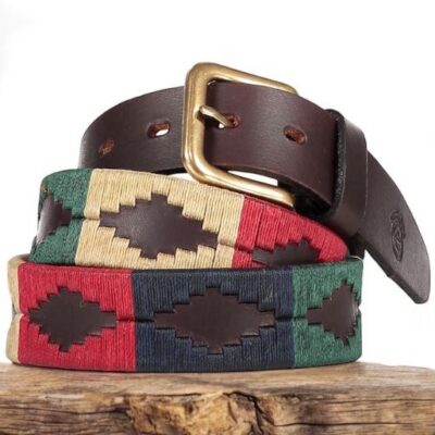 Gaucho-inspired leather belt in chocolate brown.