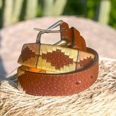 Handmade Carpincho Polo Belt with Brass Buckle