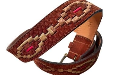 GENUINE CARPINCHO CAPYBARA UNISEX EMBROIDERED POLO PLAYER BELT