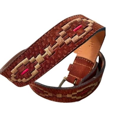 GENUINE CARPINCHO CAPYBARA UNISEX EMBROIDERED POLO PLAYER BELT