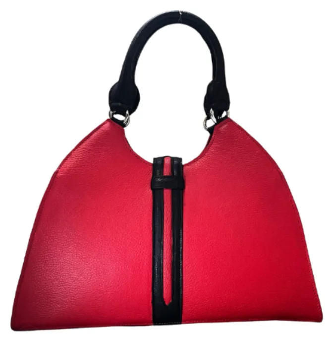 red and black extra large handbag back