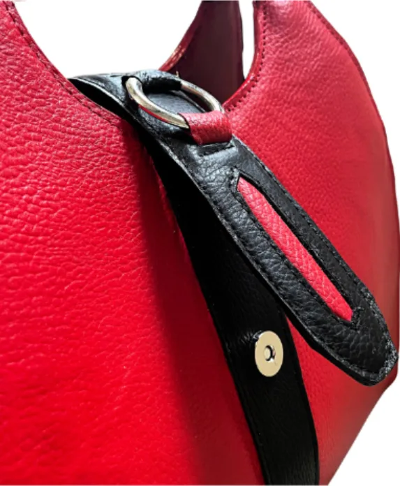 red and black extra large handbag magnetic clasp