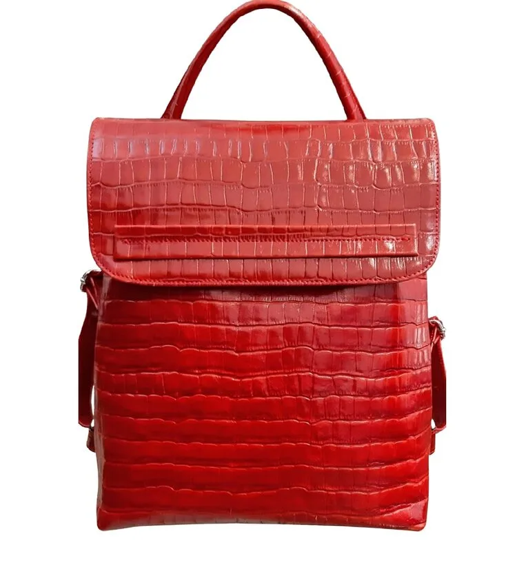 2 in 1 red backpack and shoulder bag