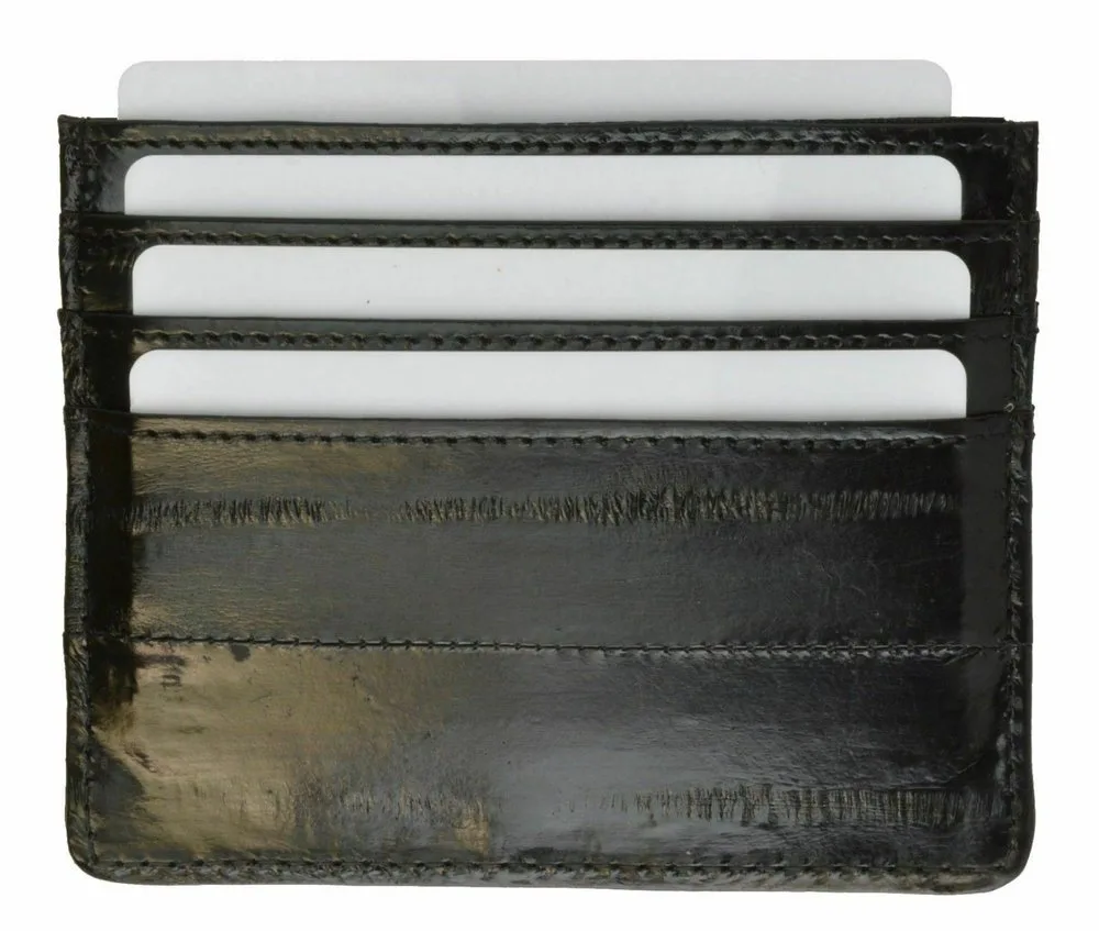 Black eel skin credit card holder.