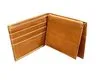 Dark tan men's cowhide leather wallet, credit card holder and ID.