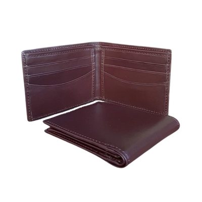 Chocolate brown Argentine cowhide leather men's credit card style men's wallet.