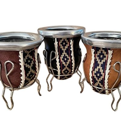 Yerba mate tea gourd with stand.