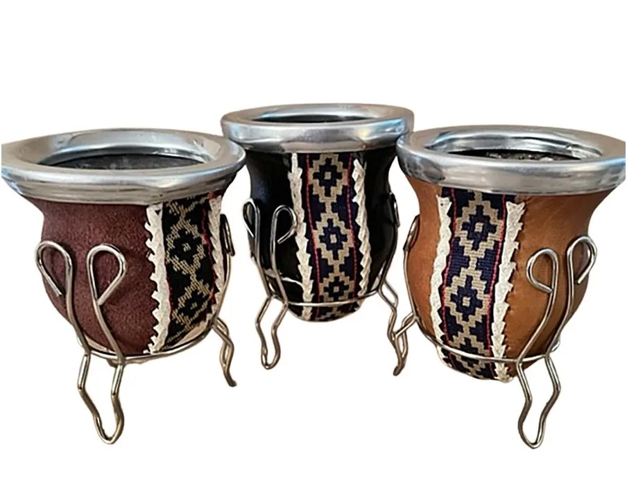 Yerba mate tea gourd with stand.