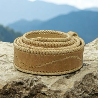 Thick rawhide leather belt ready for customization