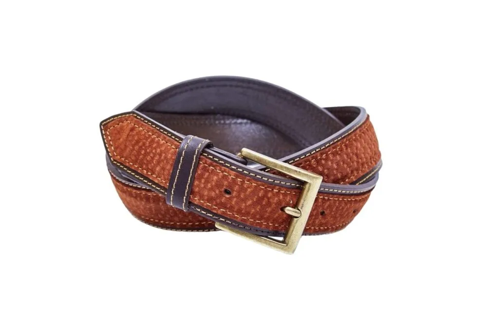 capybara & chocolate brown leather belt