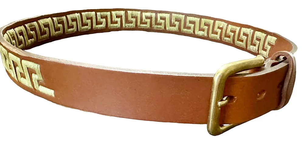 A-12-GreeKeyBelt.Caramle.Tan