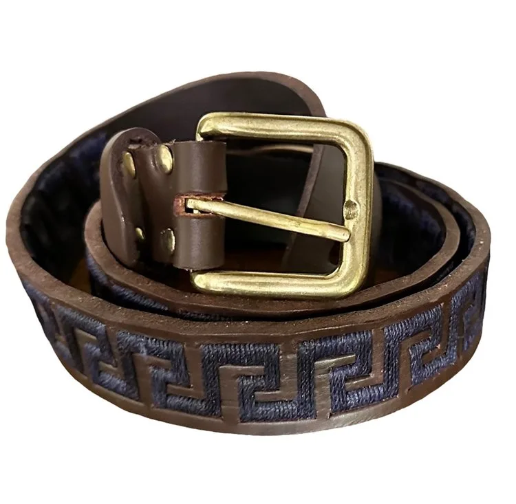 andcrafted Argentine Polo Belt – Waxed Thread & Solid Brass Buckle