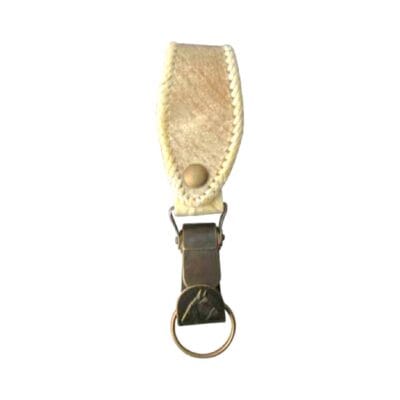 Rawhide Leather Key Ring with Belt Loop and Key Clip Holder