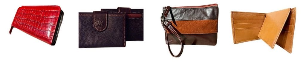 Men and women's leather wallets from Argentina.