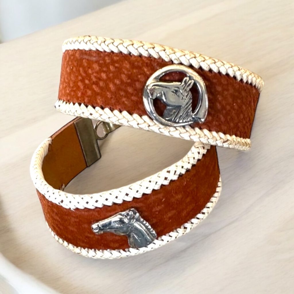 Capybara Leather Equestrian Bracelet.