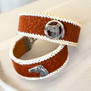 Capybara Leather Equestrian Bracelet.