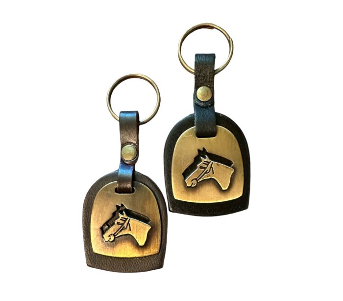 Genuine Argentine Leather Keychain with Brass Horsehead Motif – Two Styles - Image 3