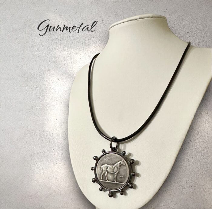 Equestrian Coin Style Pendant and Leather Choker - Image 5
