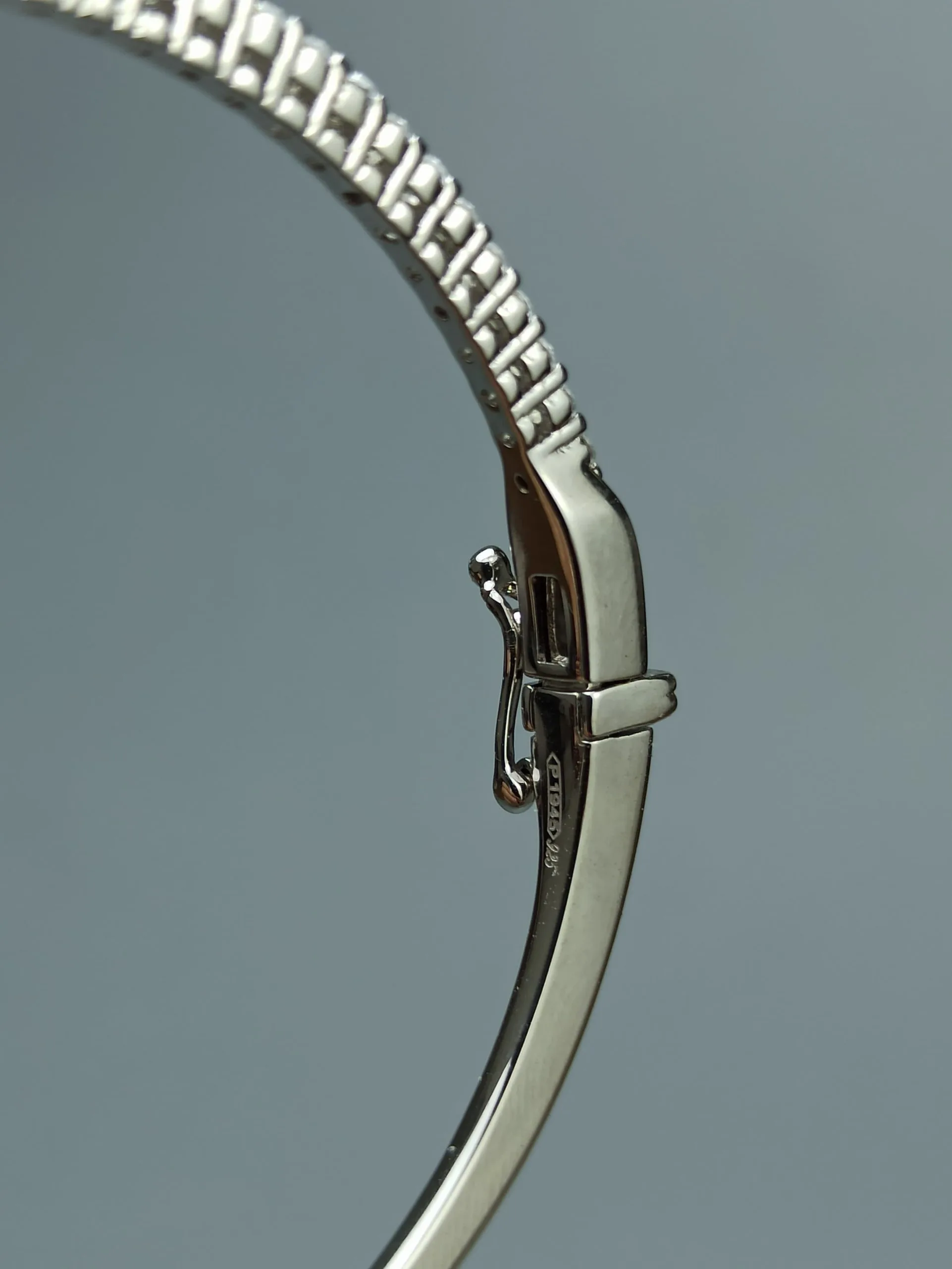 Solid Sterling Silver Bracelet with Channel Set Zirconia - Image 7