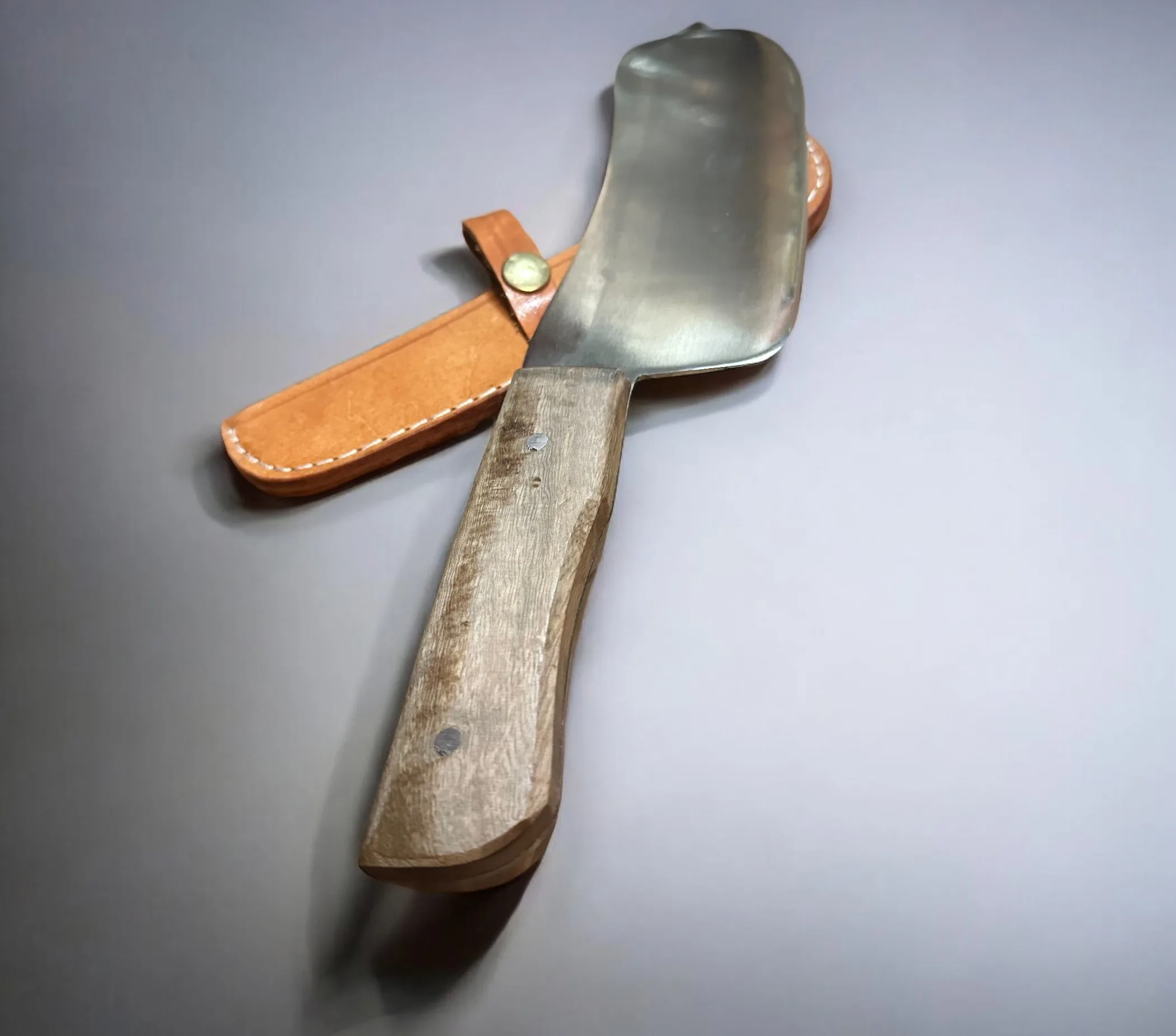 Flat-Faced Butcher Knife – Extra Long 26cm Stainless Steel Blade - Image 2