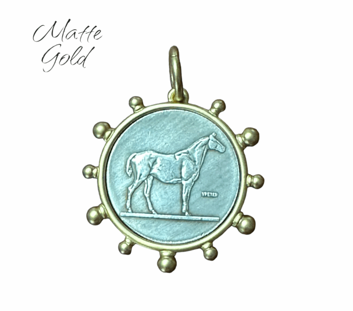 Equestrian Coin Style Pendant and Leather Choker - Image 4