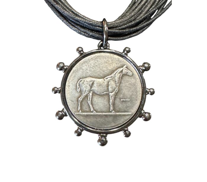 Equestrian Coin Style Pendant and Leather Choker - Image 10