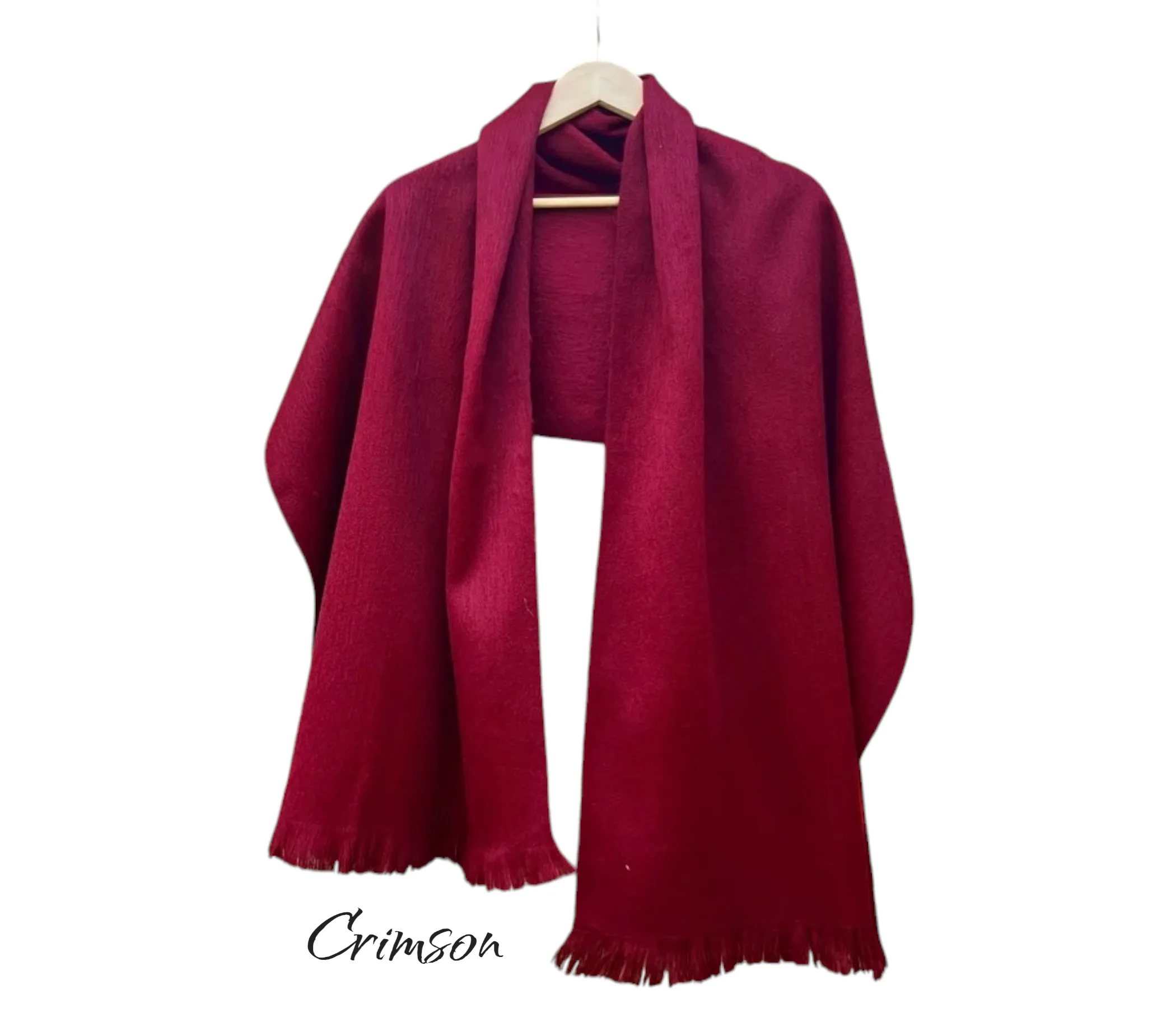 Crimson red alpaca wrap