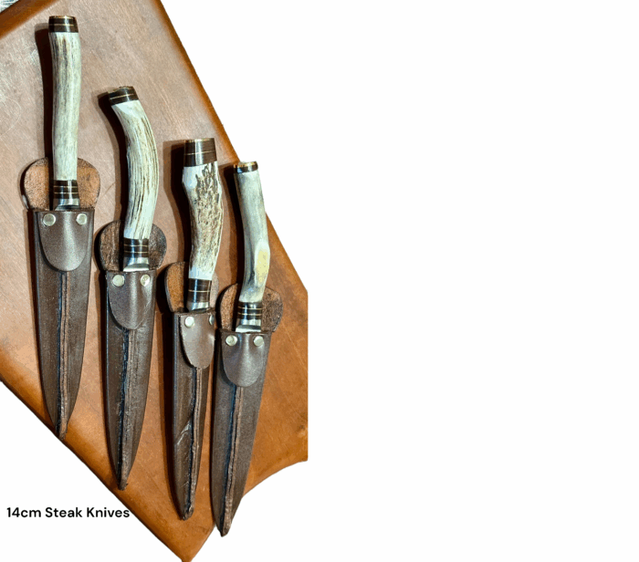Genuine Staghorn and with Solid Brass Accents, Fixed Blade Gaucho Knife - Full Tang, Handmade 14cm Dagger Blade - Image 7