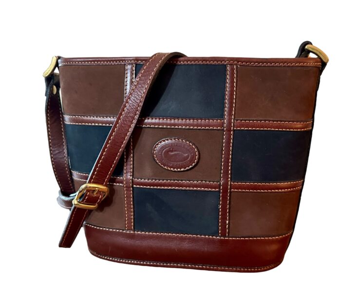 Handmade Argentinian Suede Crossbody Bag – Black & Chocolate Brown - Image 2
