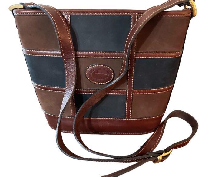 Handmade Argentinian Suede Crossbody Bag – Black & Chocolate Brown - Image 3