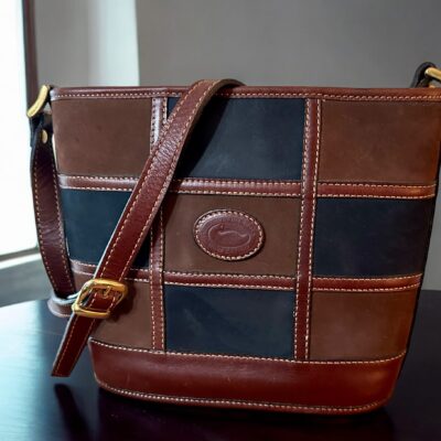 Handmade Argentinian Suede Crossbody Bag – Black & Chocolate Brown