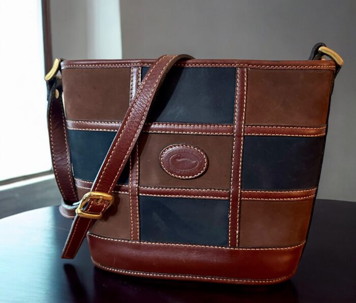 Handmade Argentinian Suede Crossbody Bag – Black & Chocolate Brown