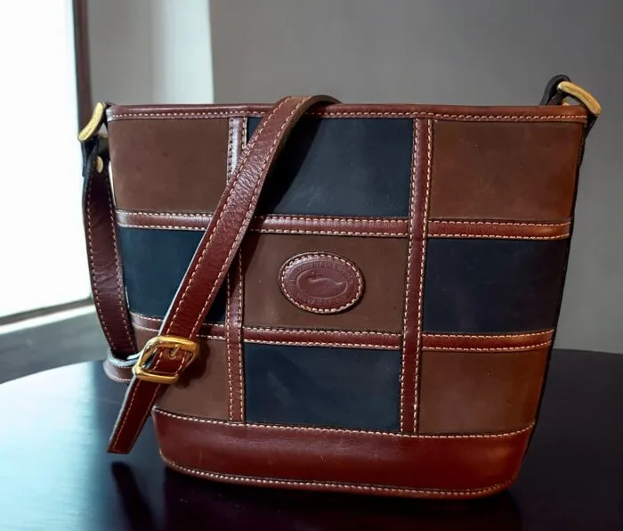Handmade Argentinian Suede Crossbody Bag – Black & Chocolate Brown