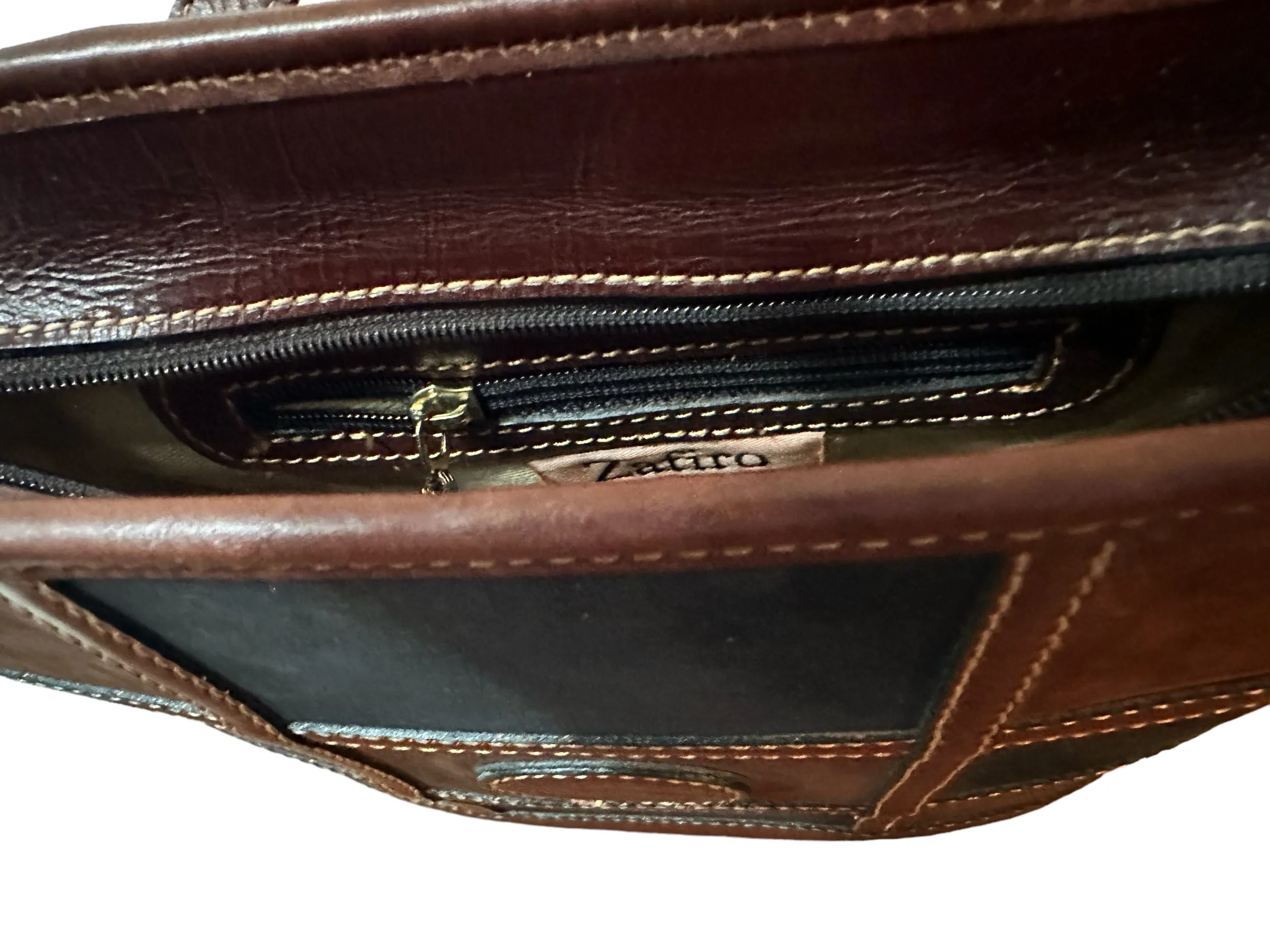 Handmade Argentinian Suede Crossbody Bag – Black & Chocolate Brown - Image 5