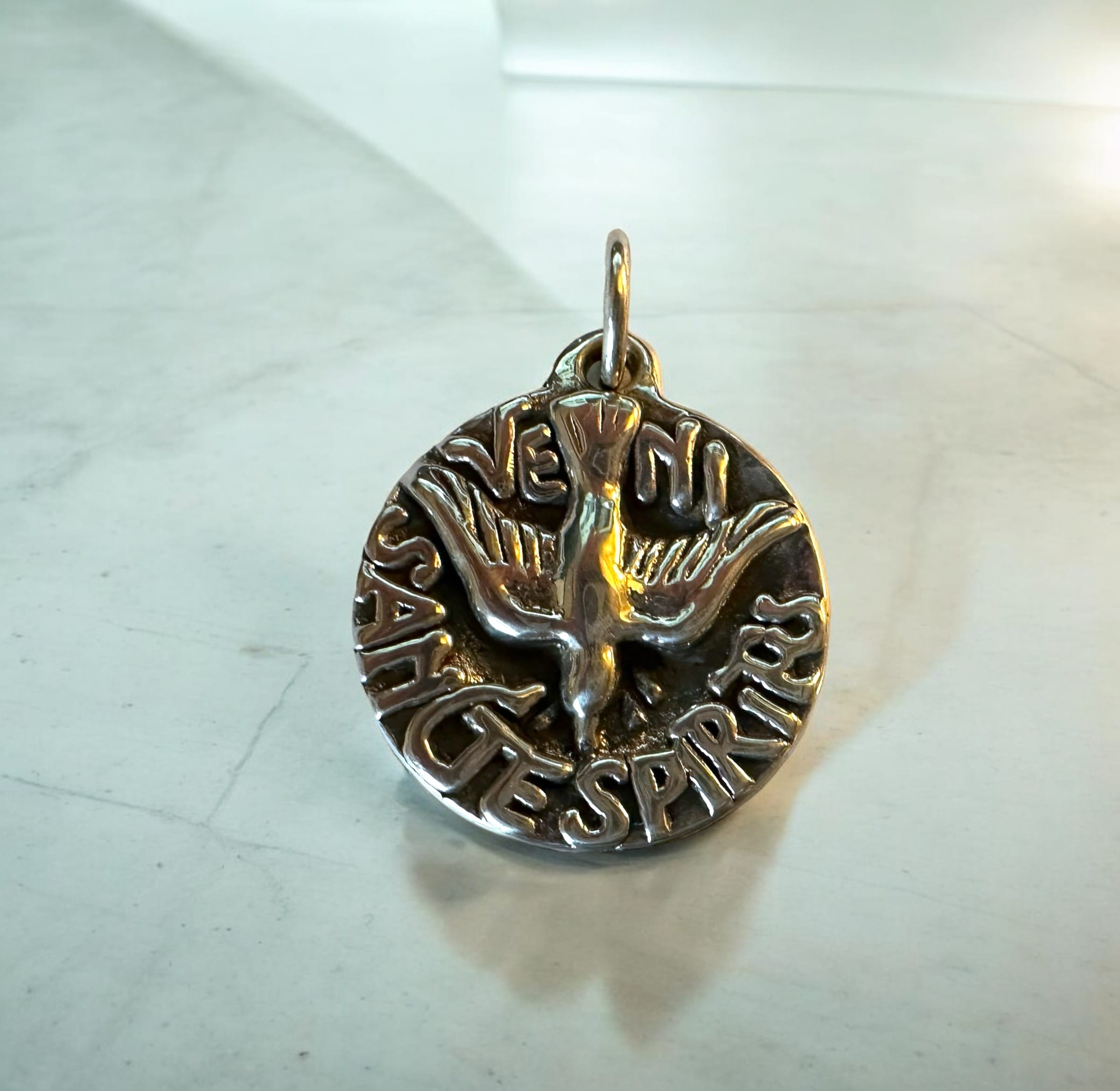 Exquisite Sterling Holy Spirit Medal - Image 2