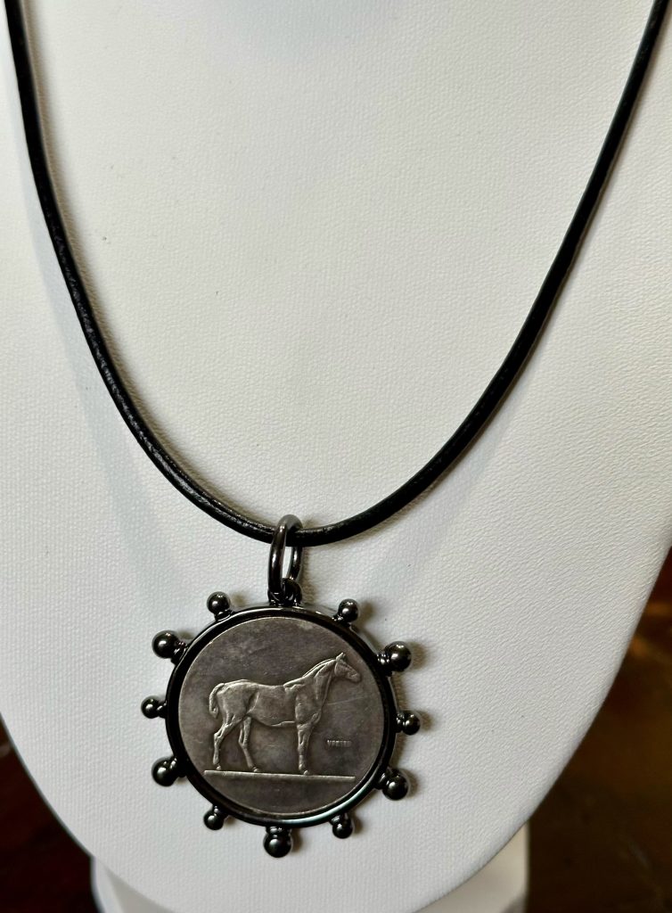 Equestrian Coin Style Pendant and Leather Choker - Image 7