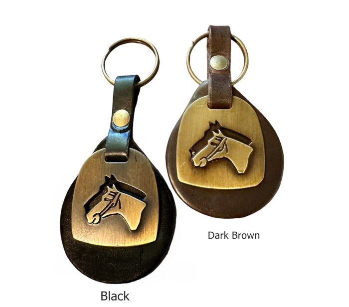 Genuine Argentine Leather Keychain with Brass Horsehead Motif – Two Styles - Image 5