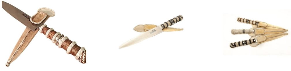 Gaucho knives with braided handles.