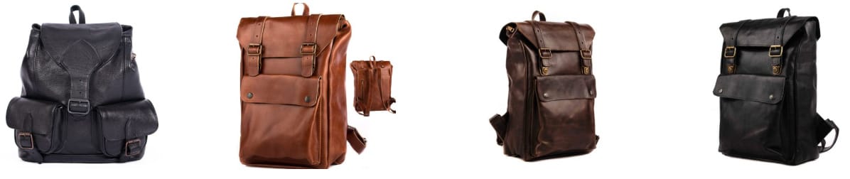 Leather backpacks as gifts.