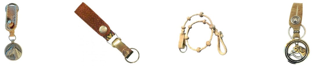 Leather keyrings for gift giving from Argentina.