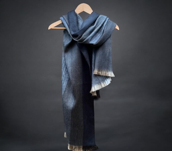 Hypo-Allergenic Alpaca Shawl | Alpaca Wrap Navy Blue.