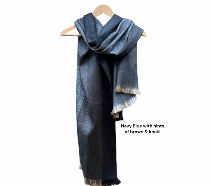 Hypo-Allergenic Alpaca Shawl | Alpaca Wrap Navy Blue