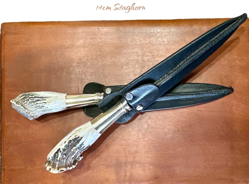 Deer Antler Gaucho Knife - Adorned with Alpaca Silver - Full Tang 14cm Stainless Steel Blade.