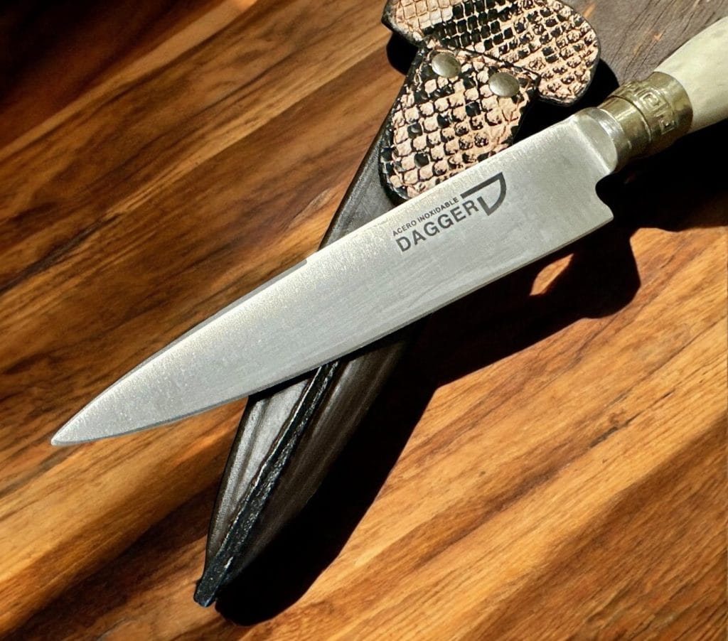 Staghorn Handle Knife Handmade in Argentina – Full Tang Stainless Blade with Engraved Nickel Silver Bolster