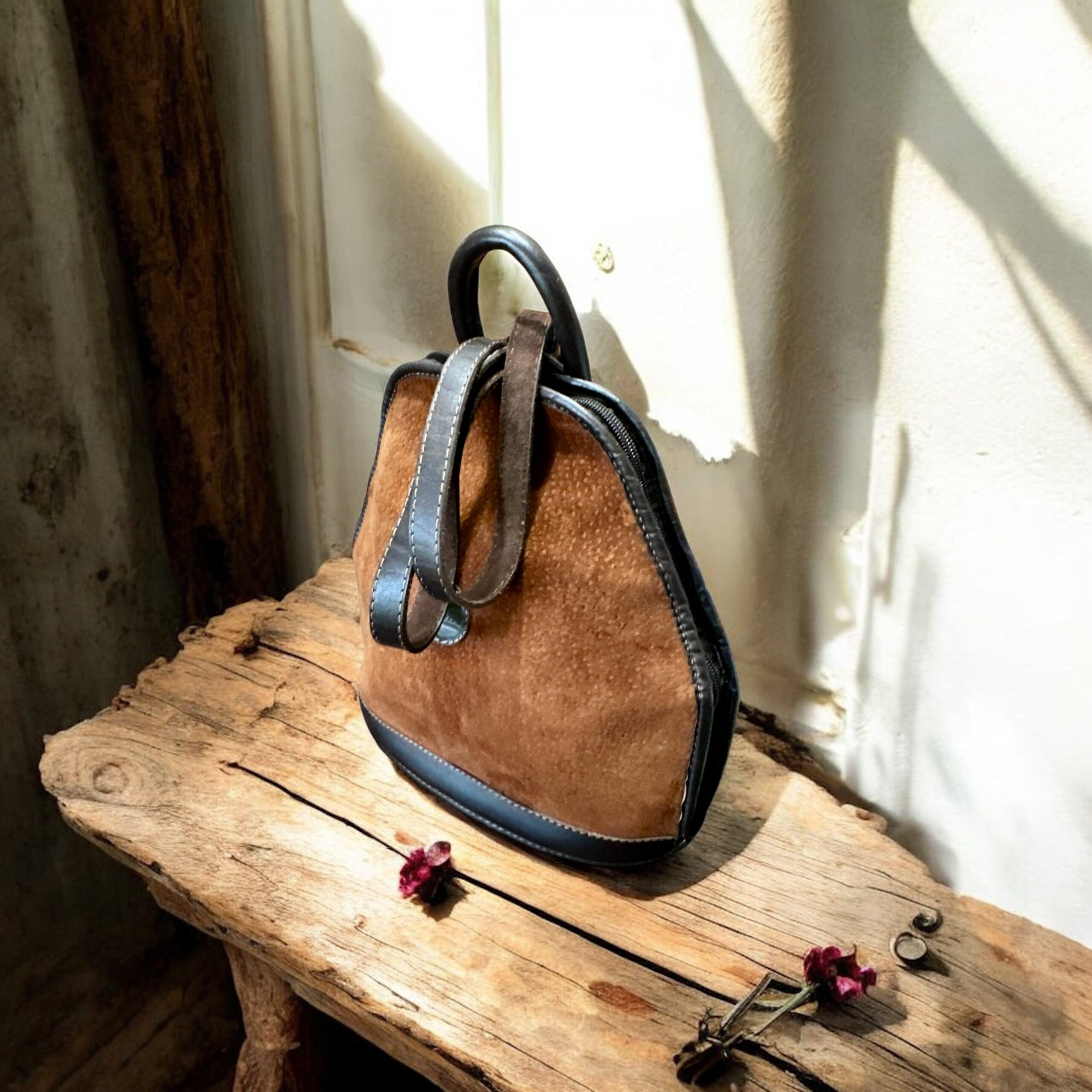 Exotic Capybara / Carpincho Hide Backpack – Lightweight, Comfortable Design, Argentine Cowhide Leather Trim - Compact Yet Roomy