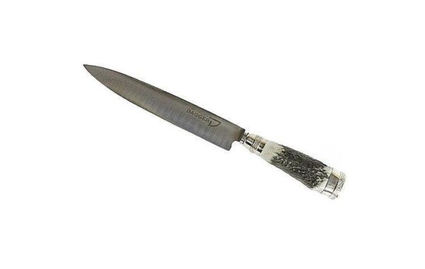A VERY ELEGANT FINISHED GAUCHO KNIFE WITH FULL TANG FIXED BLADE, ACCENTED WITH ALPACA SILVER - HAND CRAFTED IN ARGENTINA -EA-CI0000320/1022 - Image 2
